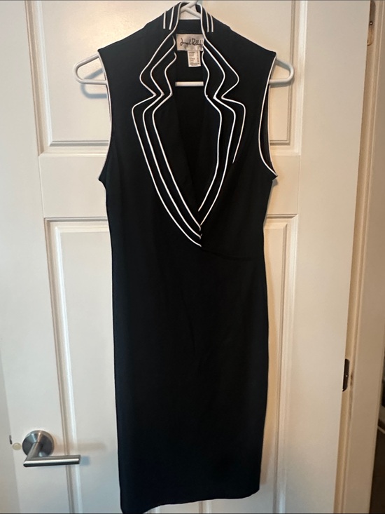 Joseph Ribkoff Dresses & Skirts - Joseph Ribkoff Black Sleeveless Sheath Dress with White Piping